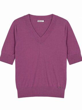 DKNY V-Neck Knit Sweater Pink
